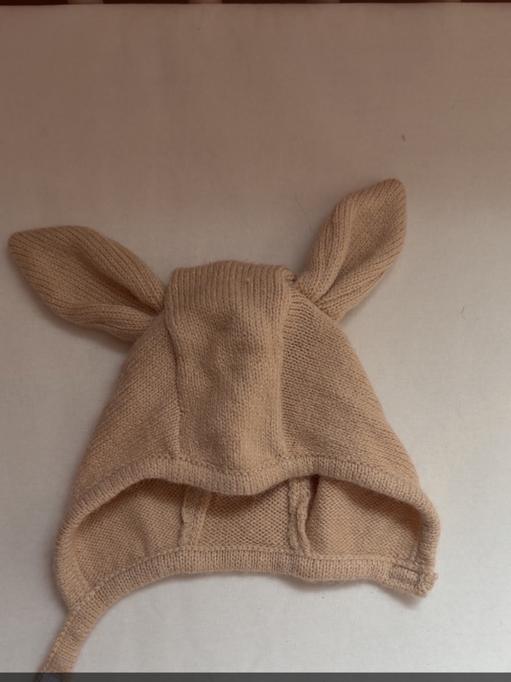 H&M Beige Knit Kids Hat with Ear Details